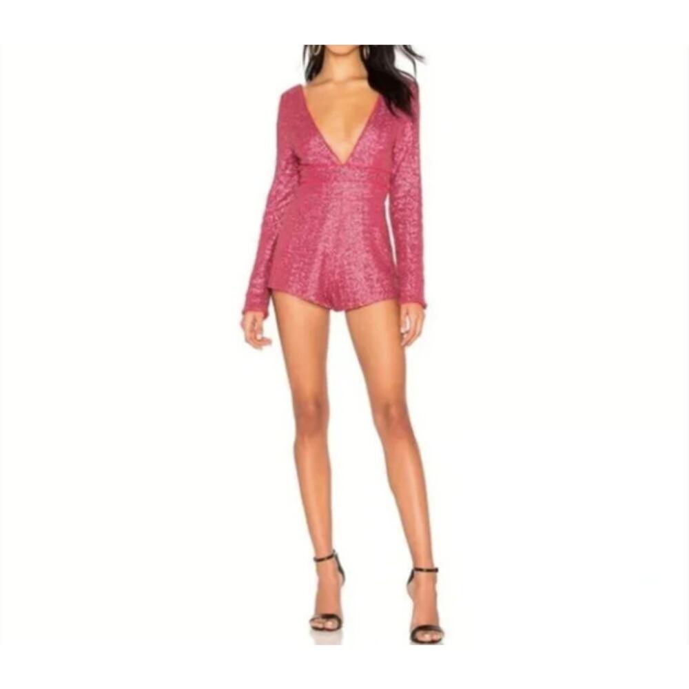NBD x Naven Stella Sequin Romper Women Size Medium Long Sleeve‎